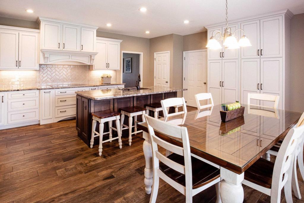 updated kitchen with white cabinets