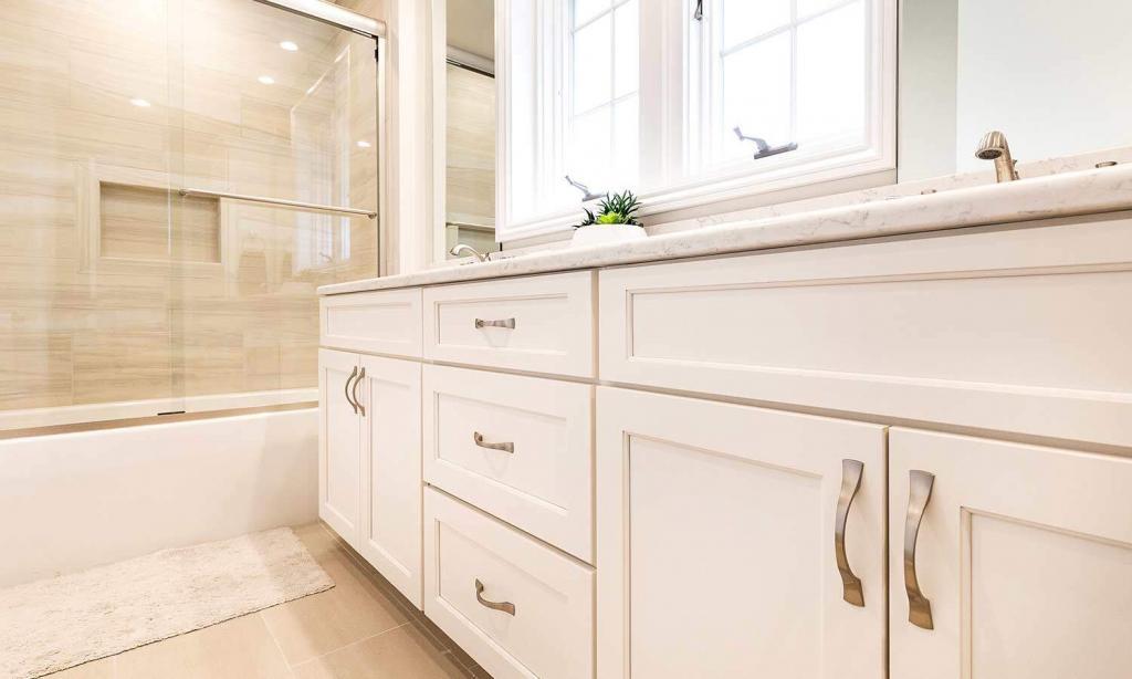 bathroom remodel in white