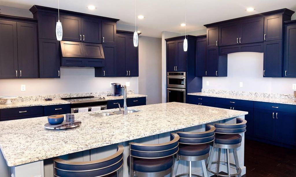 dark blue cabinets