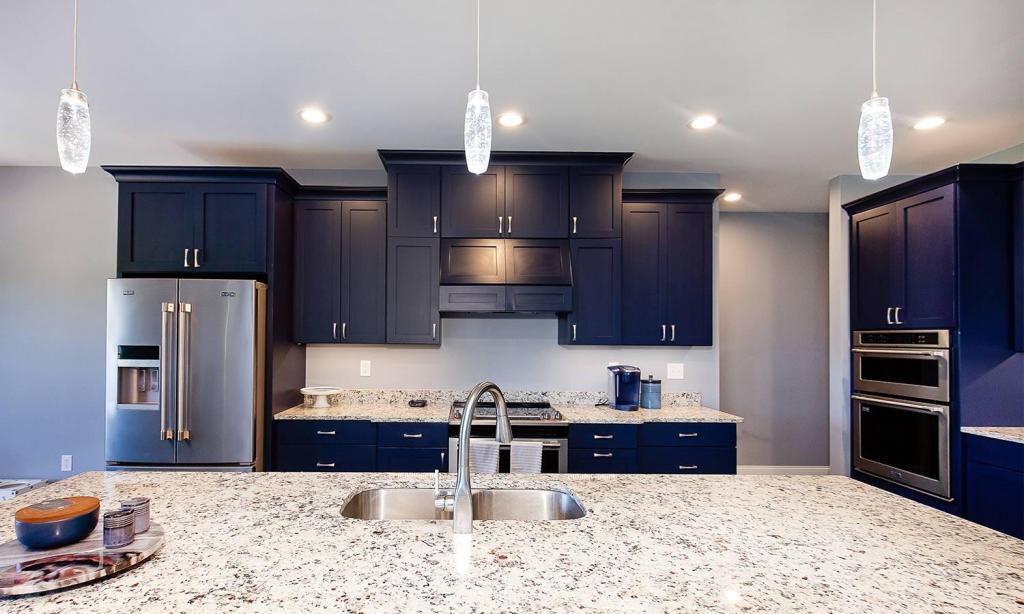 dark blue cabinets kitchen remodel