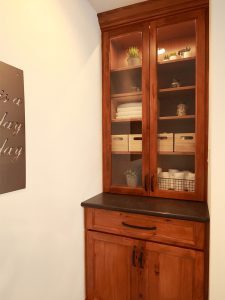 built in storage cabinet with backlighting